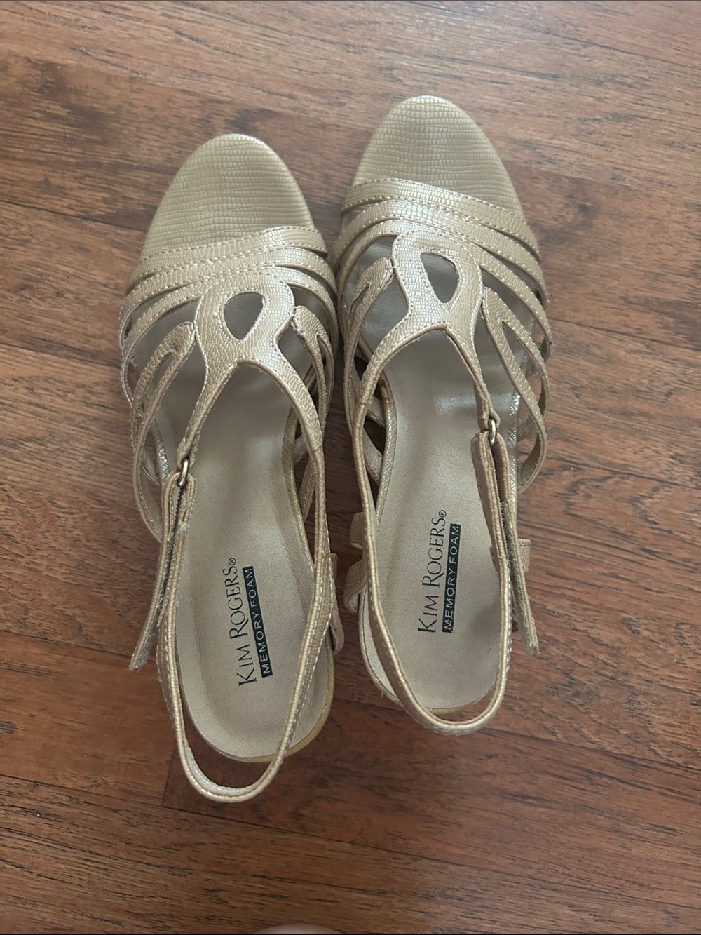 Kim Rogers Gold Strappy Heel Sandals